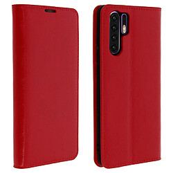 Avizar Étui Huawei P30 Pro Housse Cuir Portefeuille Support Vidéo rouge