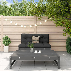 Maison Chic Salon de jardin 2 pcs avec coussins - Table et chaises d'extérieur - Mobilier/Meubles de jardin Moderne gris bois massif -MN98408