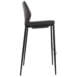 Avis Decoshop26 Tabouret de bar x1 repose-pieds design moderne empilable en PVC marron 4 pieds en métal noir 10_0005203