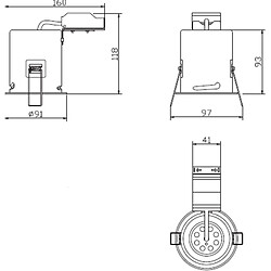 KNIGHTSBRIDGE Downlight coupe-feu Tilt GU10 - Blanc 230V IP20 35W