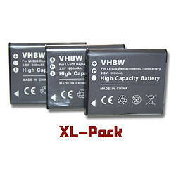 Vhbw 3 batteries 600mAh pour appareil photo GE General Imaging Powerflex 3D 10502, G100, DV1, DV-1