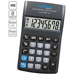 Calculatrice de Poche DONAU Tech/K-DT2087-01 Fonction Racine à 8 Chiffres/ 180x90x19mm/ Couleur: Noir/Calculatrice avec Affichage à 8 Chiffres/Fonctionnement sur Piles/Design Compact