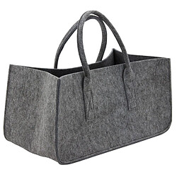 Aubry Gaspard Sac à bûches gris en feutrine.