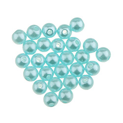 200pcs imitation perle perle lâche entretoise avec petit trou bricolage artisanat 6mm bleu pas cher