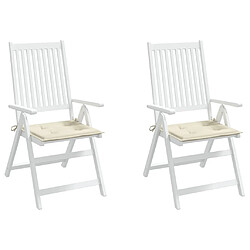 Avis vidaXL Coussins de chaise jardin lot de 2 crème 40x40x3cm tissu oxford