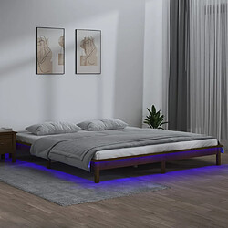 vidaXL Cadre de lit à LED sans matelas 120x200 cm bois massif 