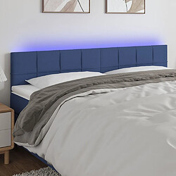 Maison Chic Tête de lit scandinave à LED,meuble de chambre Bleu 160x5x78/88 cm Tissu -MN11761