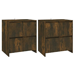 vidaXL Buffets 2 pcs Chêne fumé 70x41x75 cm Bois d'ingénierie