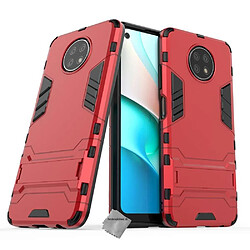 Htdmobiles Coque rigide anti choc pour Xiaomi Redmi Note 9T 5G + film ecran - ROUGE