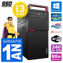 PC Tour Lenovo ThinkCentre M700 Intel i3-6100 RAM 8Go SSD 240Go Windows 10 Wifi - Occasion