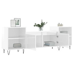 Acheter Maison Chic Meuble TV scandinave - Banc TV pour salon Blanc brillant 160x35x55 cm Bois d'ingénierie -MN70168