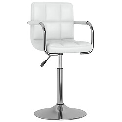 vidaXL Tabouret de bar Blanc Similicuir