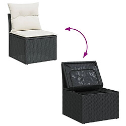 Acheter Maison Chic Salon de jardin 11 pcs avec coussins, Ensemble Tables et chaises d'extérieur noir résine tressée -GKD696949