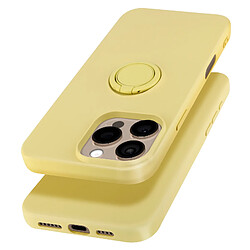 Avizar Coque pour iPhone 16 Pro Bague Support Silicone Flexible Jaune