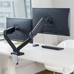 Advance SUPPORT DOUBLE ECRAN PC Standards incurvés Support de Moniteur de bureau 2 écrans 17-32 " 75x75 / 100x100 Mouvement Intégral Alumini