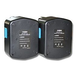 2x Batteries Ni-MH 3300mAh (14.4V) vhbw pour outils DS 14DL, DS 14DMR, DS 14DV, DS 14DVA comme Hitachi 315128, 315129, 315130, 319104, 319933.