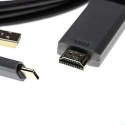 vhbw Câble de données 2 en 1 HDMI vers USB (câble Y USB C 3.1 + USB A 2.0 vers prise HDMI) par ex compatible avec Samsung Galaxy S8, S9 - 2m