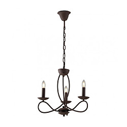 Fan Europe Chandelier sans abats jours Ginevra 3 ampoules Métal Corten