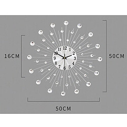 Universal Horloge murale à la mode en diamant étoilé Horloge en fer forgé Horloge décorative créative européenne Horloge murale en métal rétro Horloge murale