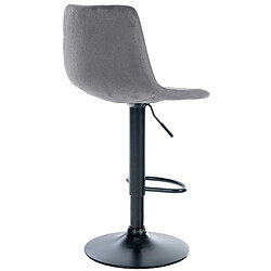 Decoshop26 Set de 2 tabourets de bar repose-pieds en métal noir confortable en forme d'arc assise en velours gris foncé 10_0004131 pas cher