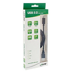 Câble USB 2.0 InLine®, type C mâle à mâle, noir, 0,5 m