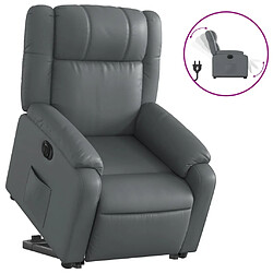 vidaXL Fauteuil inclinable électrique gris similicuir