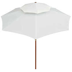 Avis ComfortXL Parasol De Terrasse 270 X 270 Cm Poteau En Bois Blanc Crème