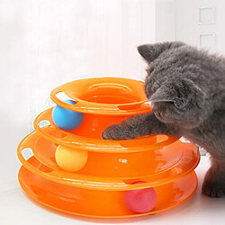 Universal Animaux de compagnie Jouets pour chats Tour à trois niveaux Disque orbital Animation intellectuelle pour chats Disque triple salaire Jouets pour chats Boules Entraînement Plaques de divertissement | Jouet pour chat