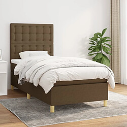 vidaXL Sommier à lattes de lit avec matelas Marron foncé 90x200 cm