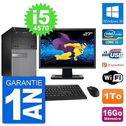 PC Tour Dell 3020 Ecran 27" Intel i5-4570 RAM 16Go Disque 1To Windows 10 Wifi - Occasion