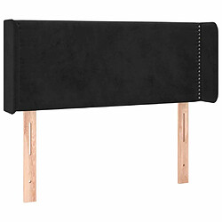 Maison Chic Tête de lit moderne avec oreilles pour chambre - Décoration de lit Noir 93x16x78/88 cm Velours -MN66523