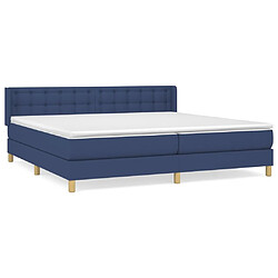 Maison Chic Lit adulte- Lit + matelas,Sommier à lattes de lit avec matelas Bleu 180x200 cm Tissu -GKD78504