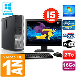 PC DELL 990 SFF Core I5-2400 Ram 16Go Disque 2 To Wifi W7 Ecran 19" - Occasion