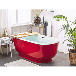 Beliani Baignoire îlot rouge 170 x 77 cm TESORO