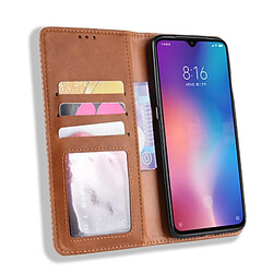 Acheter Wewoo Housse Coque Étui en cuir à boucle magnétique avec texture rétro et pour Xiaomi Mi 9, support emplacements pour cartes porte-monnaie (Marron)