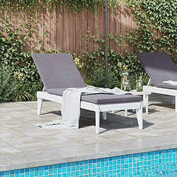 Avis Maison Chic Chaise longue de jardin| Bain de soleil Relax | Transat blanc 186x60x29 cm PP -GKD45473