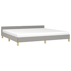 Avis Maison Chic Lit adulte - Cadre Structure de lit avec tête de lit Contemporain Gris clair 200x200 cm Tissu -MN73810