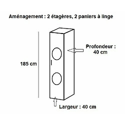 Avis Inside 75 Colonne de rangement linge LUND 1 porte chêne naturel 40 x 40 cm profondeur