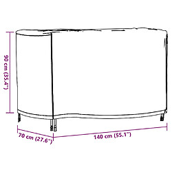 vidaXL Housses de salon de jardin 2 pcs 140x70x90 cm imperméable 420D pas cher