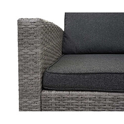 Decoshop26 Ensemble complet de salon de jardin terrasse balcon véranda en polyrotin gris coussin gris foncé avec banc 04_0003048 pas cher