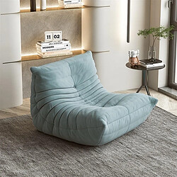 SoftEva Sans assemblage moderne ergonomique Bean Bag chaise velours côtelé plancher lounge chair Bleu