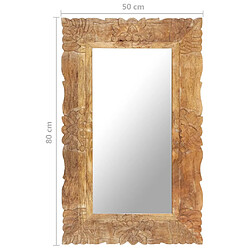 vidaXL Miroir 80x50 cm Bois de manguier massif pas cher