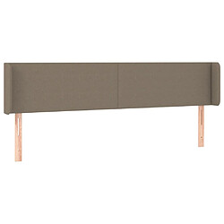 vidaXL Tête de lit avec oreilles Taupe 183x16x78/88 cm Tissu