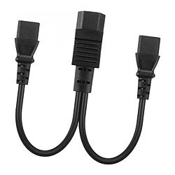 Acheter 2 Pièces Noir Nouveau PVC IEC320-C14 à 2C13 Adaptateur De Cordon Mâle à Femelle Serveur