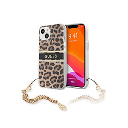 Guess Maroquinerie Guess Coque pour Apple iPhone 13 Mini Leopard avec breloque Léopard