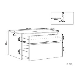 Avis Beliani Meuble de salle de bains 80 x 52 cm en bois clair BEXTI