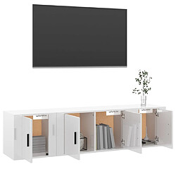 Avis Maison Chic Ensemble de meubles TV 3 pcs pour salon - Blanc brillant Bois d'ingénierie -MN64404