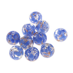 10pcs perles en feuille d'or en verre au chalumeau pour perles bleues pas cher