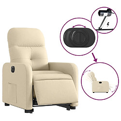 Acheter vidaXL Fauteuil inclinable électrique crème tissu