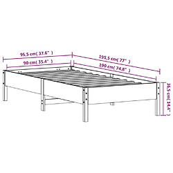 Vidaxl Cadre de lit 90x190 cm Bois de pin massif pas cher